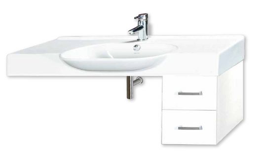 Access Cabinet (2 Drawers) in Gloss White with Myra 1050 Basin