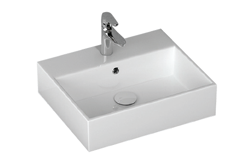 500 Wall Hung 1 Drawer Vanity in Gloss White with a 500 Vitreous China Basin
