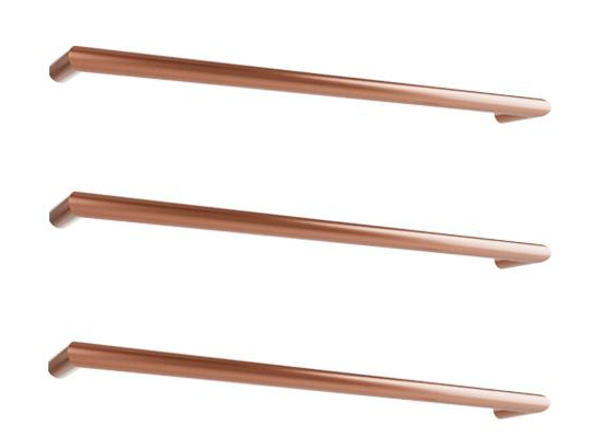 Round Freedom Heated Towel Rail 632mm - Brushed Copper