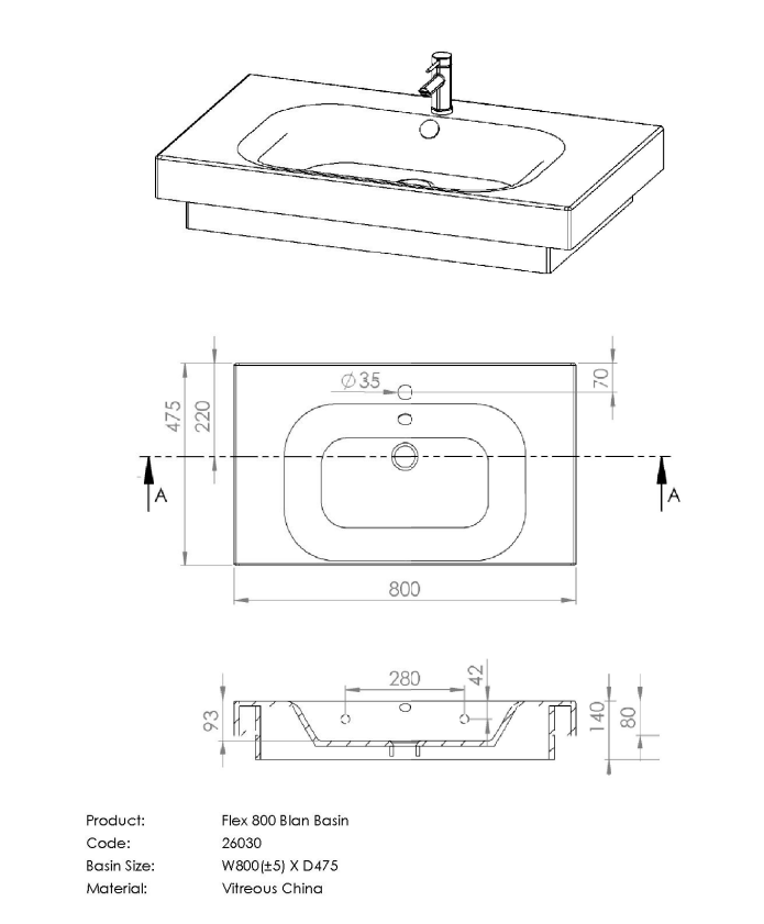 Flex 800 Vanity in Dark Oak