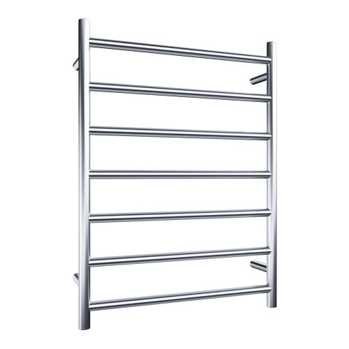 (SECONDS PRODUCT) 7 Bar Round Heated Towel Rail, Chrome